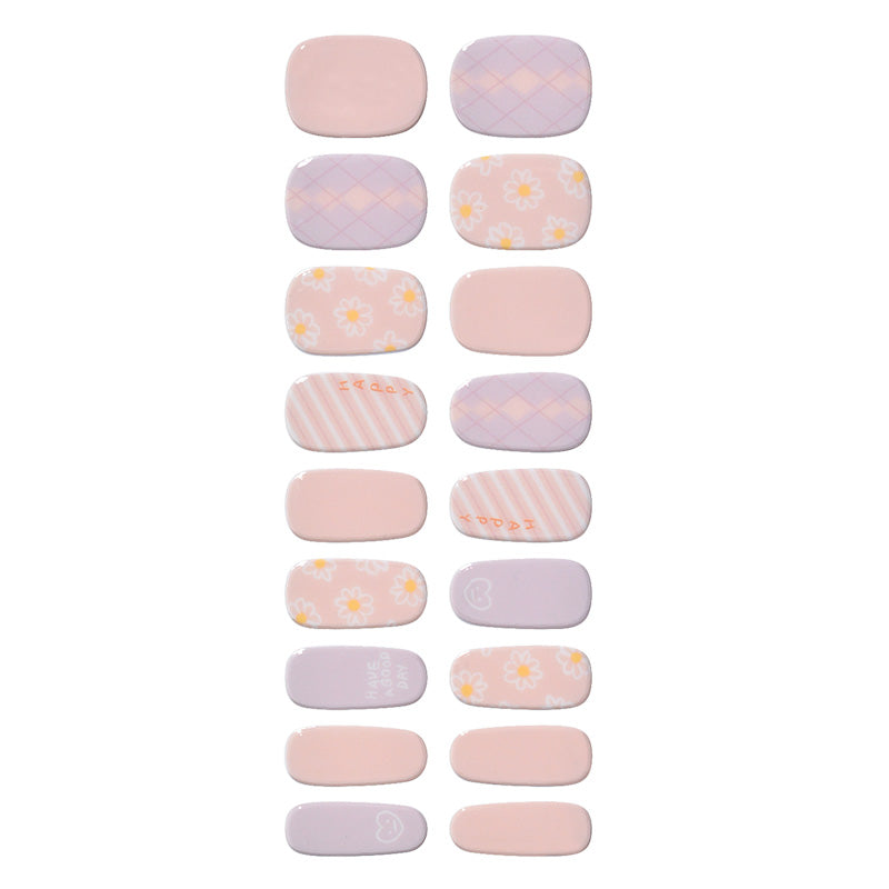 Mioga's Light Pink & Purple Flower Nail Wraps