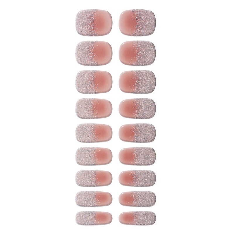 Mioga's Pink Silver Dust Gel Nail Wraps