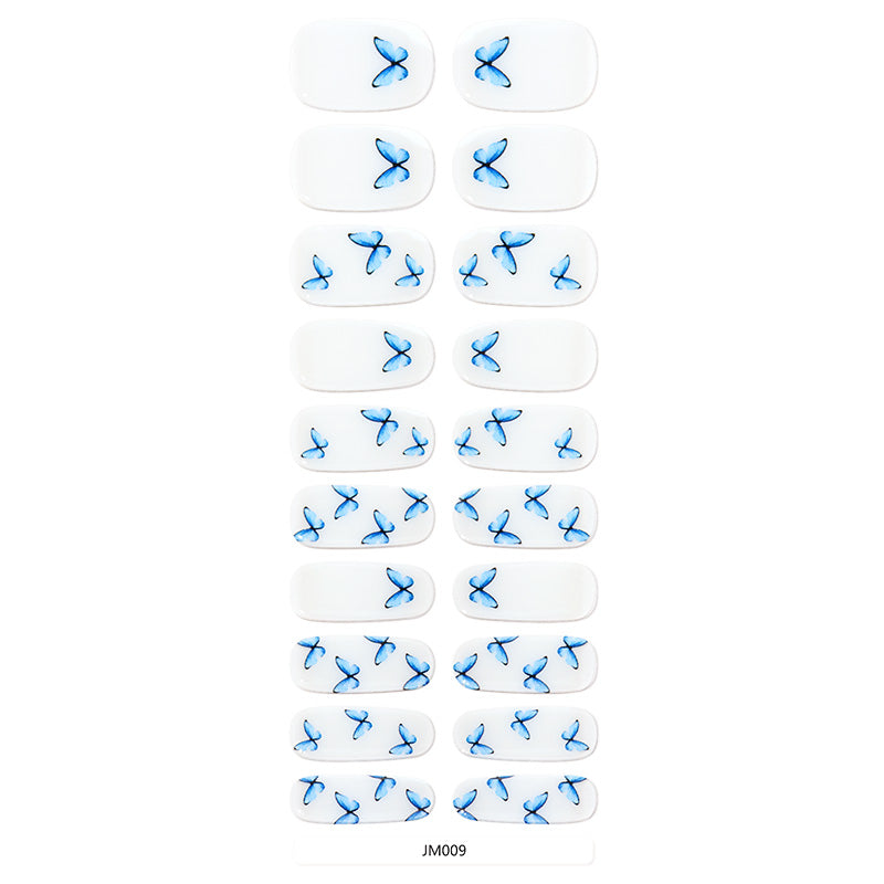 Mioga’s Elegant Blue Butterfly Nail Wraps