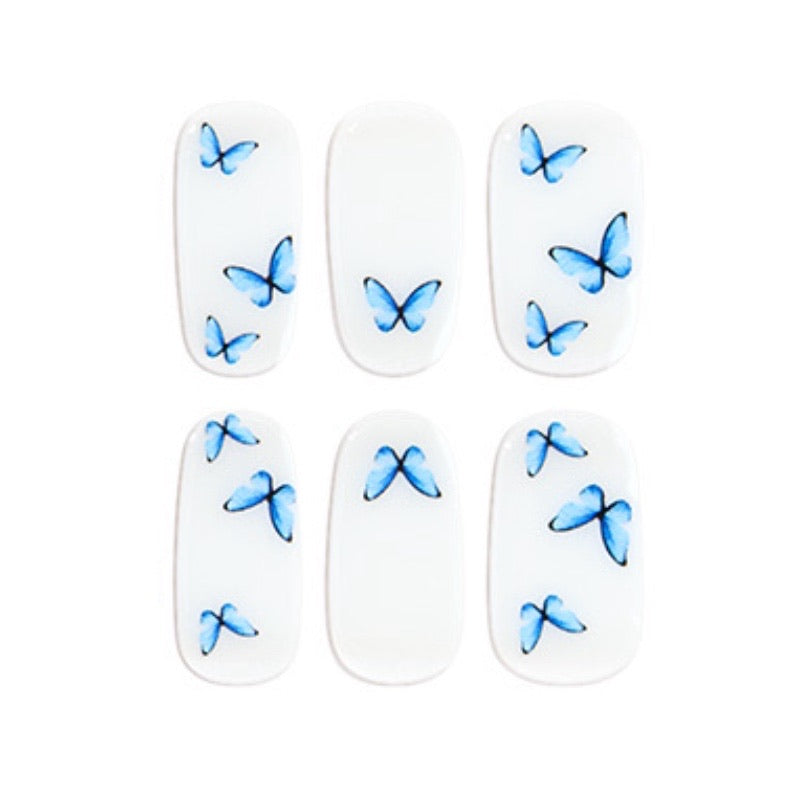 Free taster JM009 (6 stickers) Mioga’s Elegant Blue Butterfly Nail Wraps