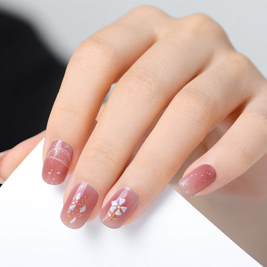 Mioga’s Silver Floret In Pink Nail Wraps