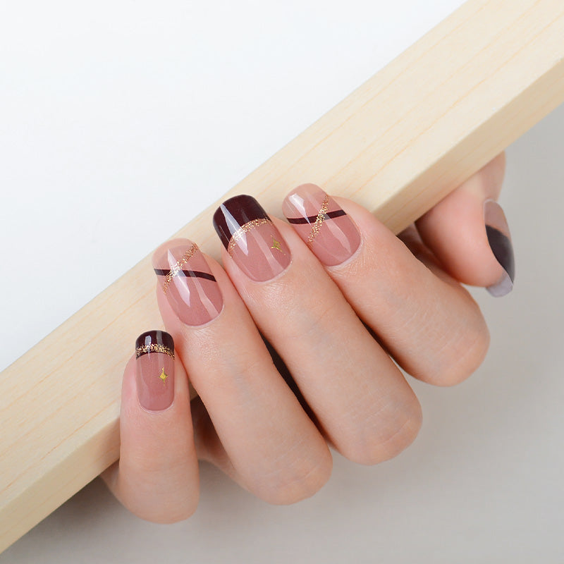 Mioga’s Gorgeous Burgundy Star Nail Wraps