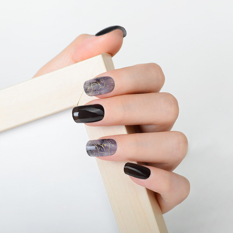 Mioga’s Black Marble Texture Nail Wraps