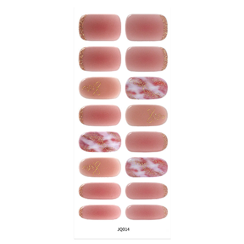 Mioga’s Peach Gold Dust Nail Wraps